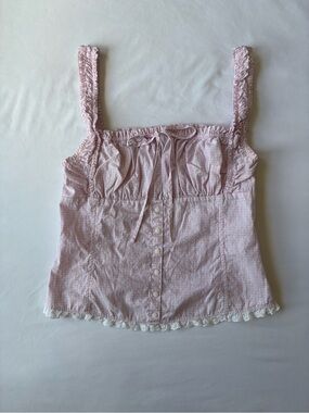 Victoria Secret PINK light Pink frilly lace top